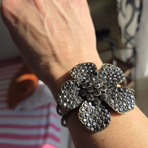 Elegant Black Floral Bracelet